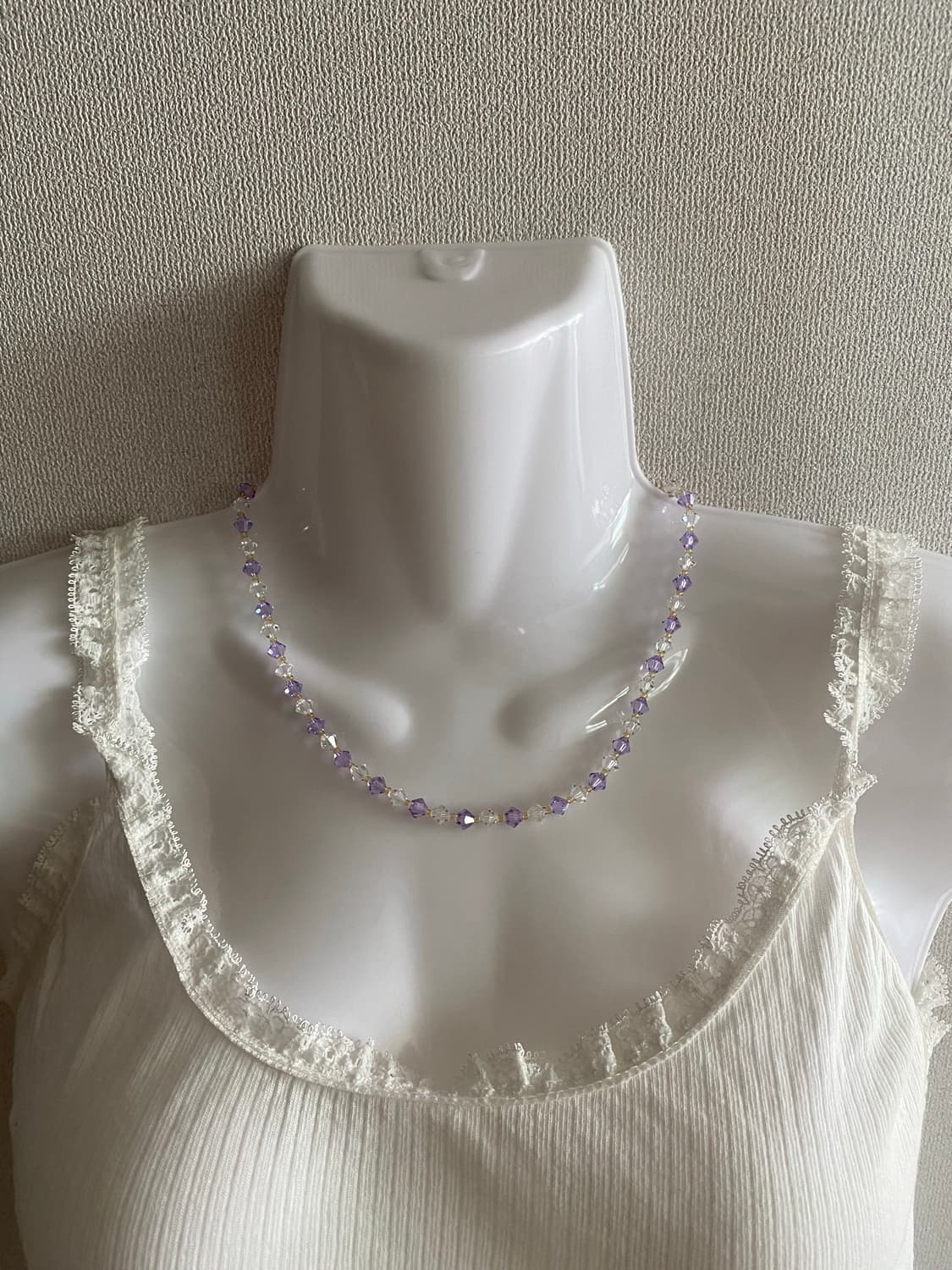 크리스탈 보라 투명 비즈 목걸이 상품이미지7