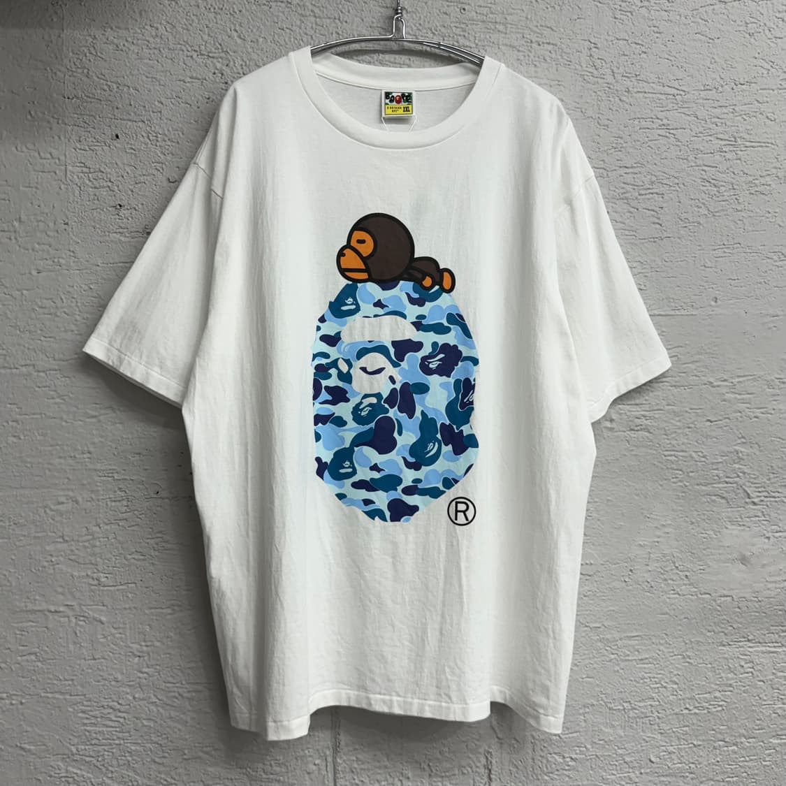 BAPE 베이프 블루 카모 에이프 헤드 반팔 티셔츠  상품이미지4