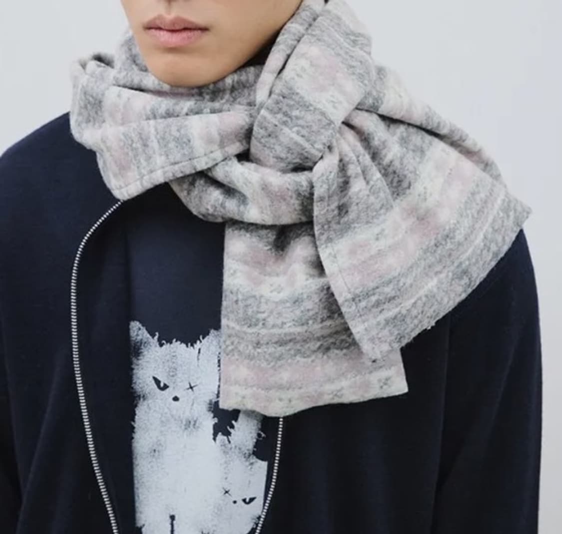 해칭룸 하트 울 머플러 그레이 상품이미지2