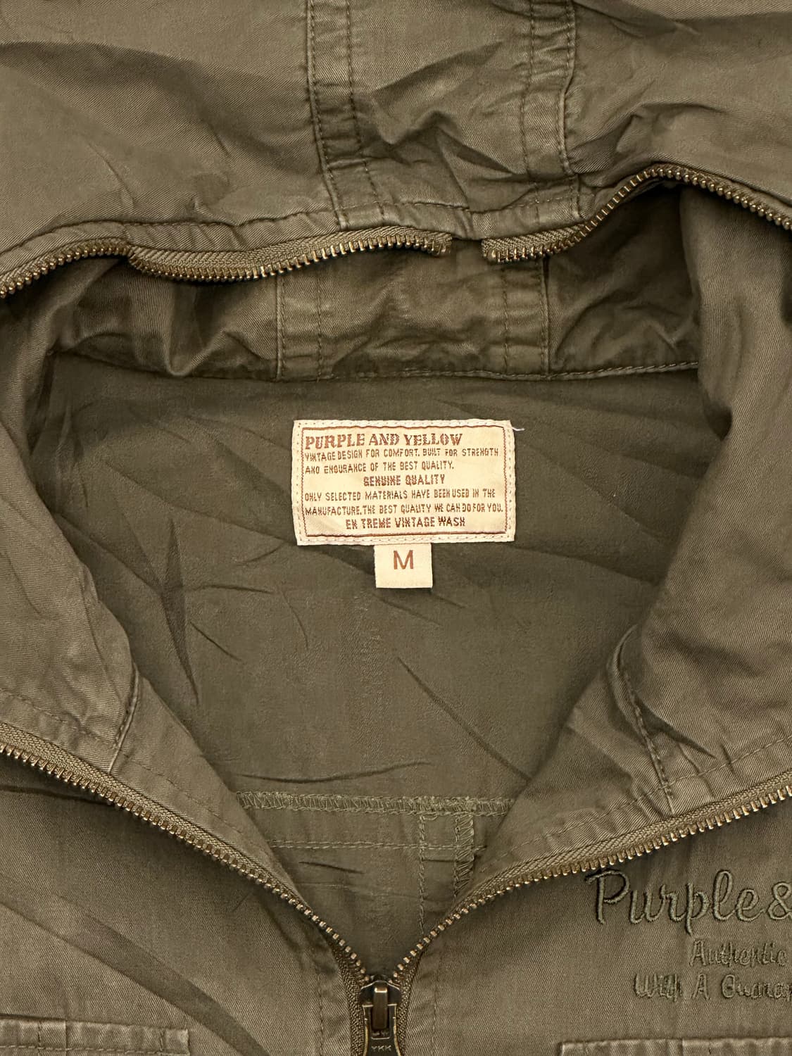 M)Purple&Yellow 빈티지 여성 투웨이 포켓 디테일 야상 후드집 상품이미지5