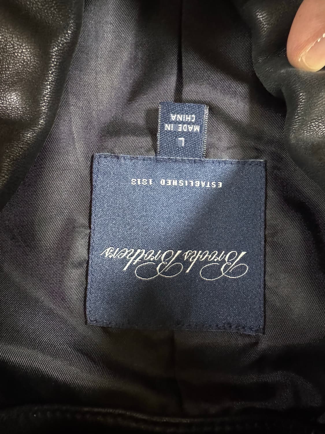 L 브룩스브라더스 레더 카코트 블랙 가죽 자켓 상품이미지3