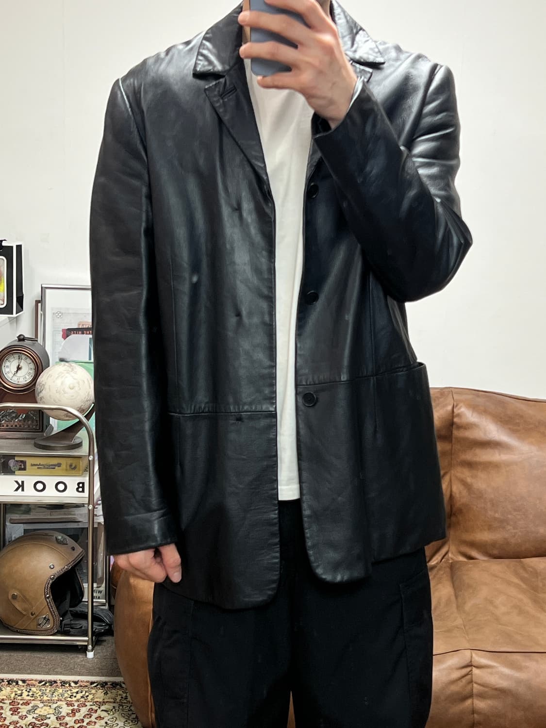 [M] DKNY 싱글 램스킨 블레이저 가죽자켓 상품이미지3