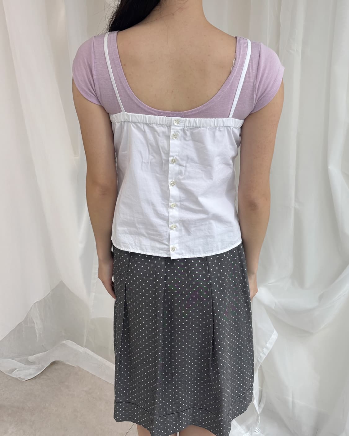 NARACAMICIE white back button-up bustier 상품이미지3