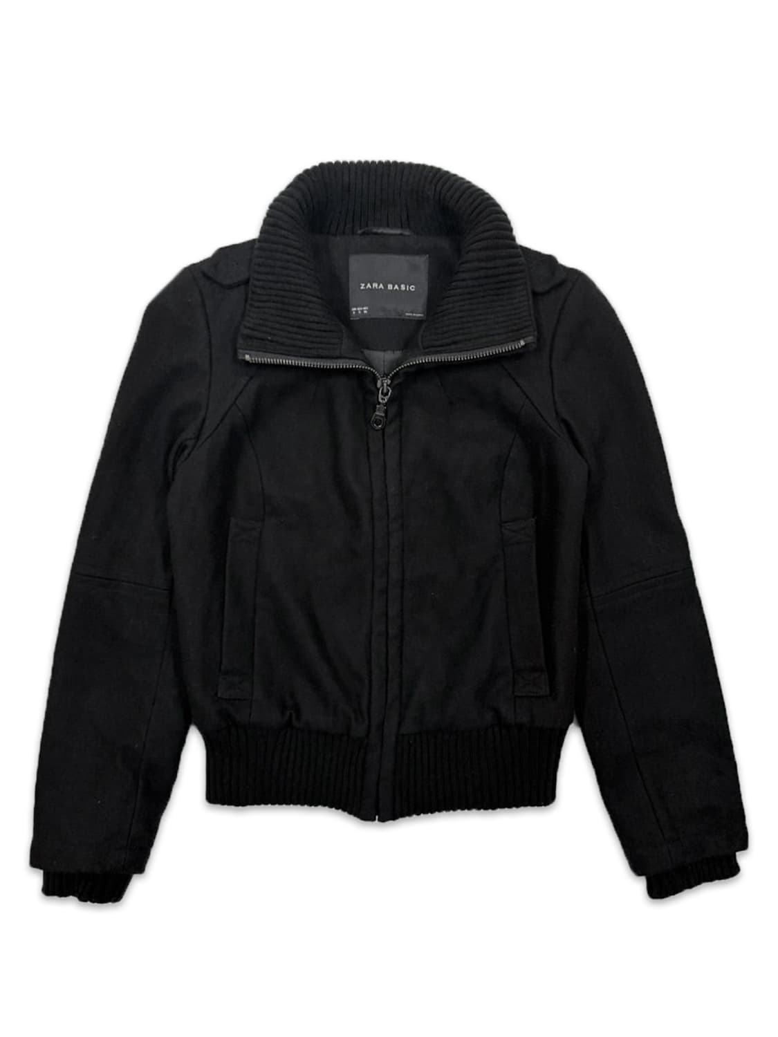 빈티지 ZARA 블랙 울 집업 자켓 상품이미지2