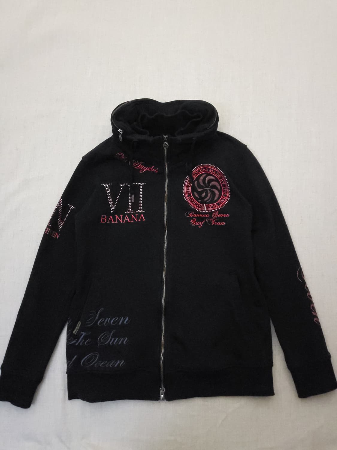 BANANA SEVEN 블랙 프린팅 후드집업 L 상품이미지1