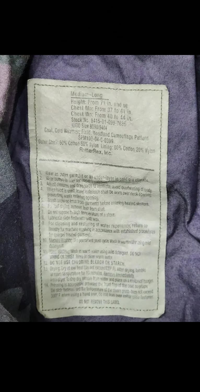 (L) M65 야상점퍼 카모패턴 필드자켓 밀리터리 빈티지  상품이미지3