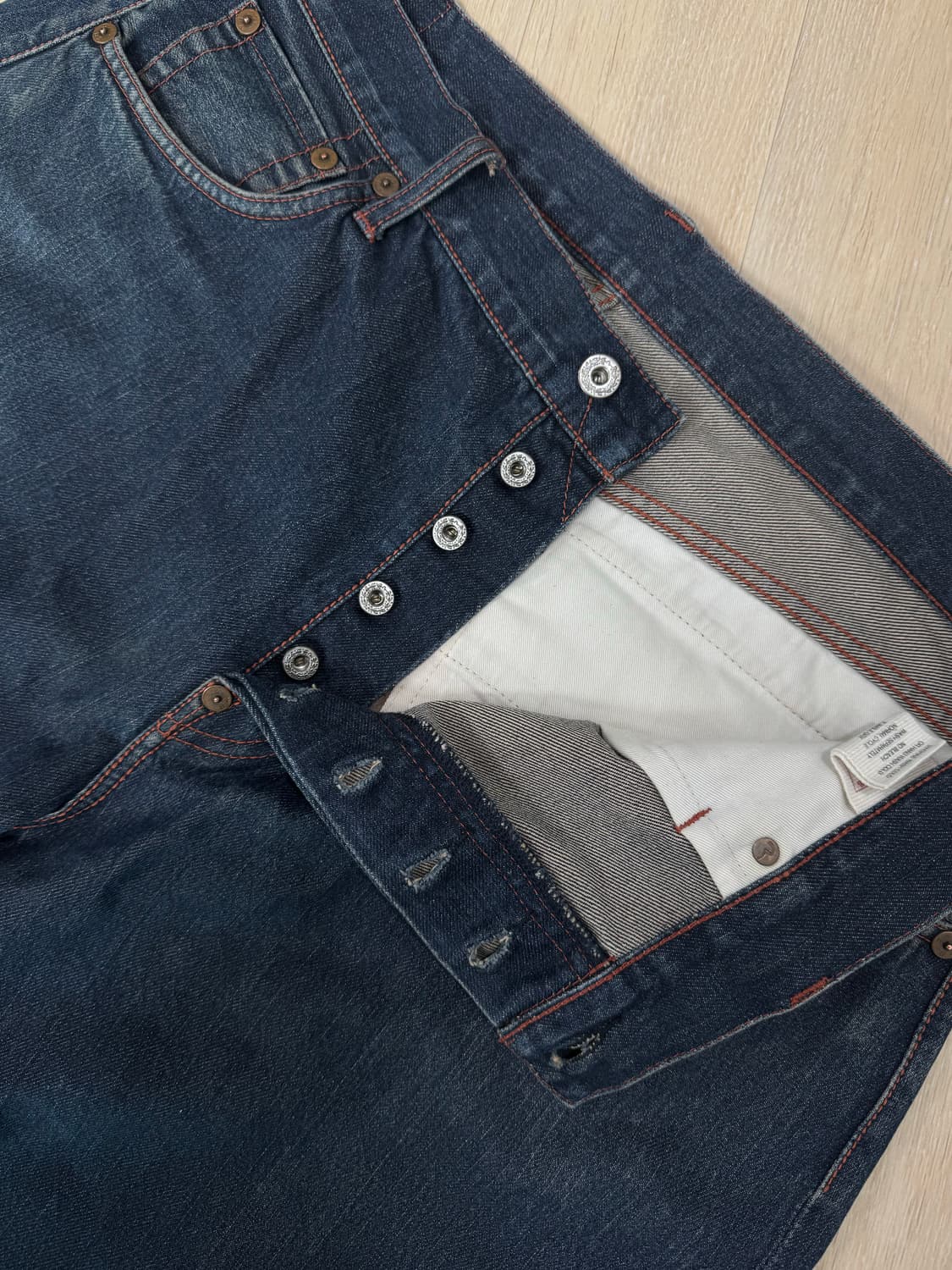 Evisu 에비수 가죽 빅로고 데님진 36사이즈 상품이미지6