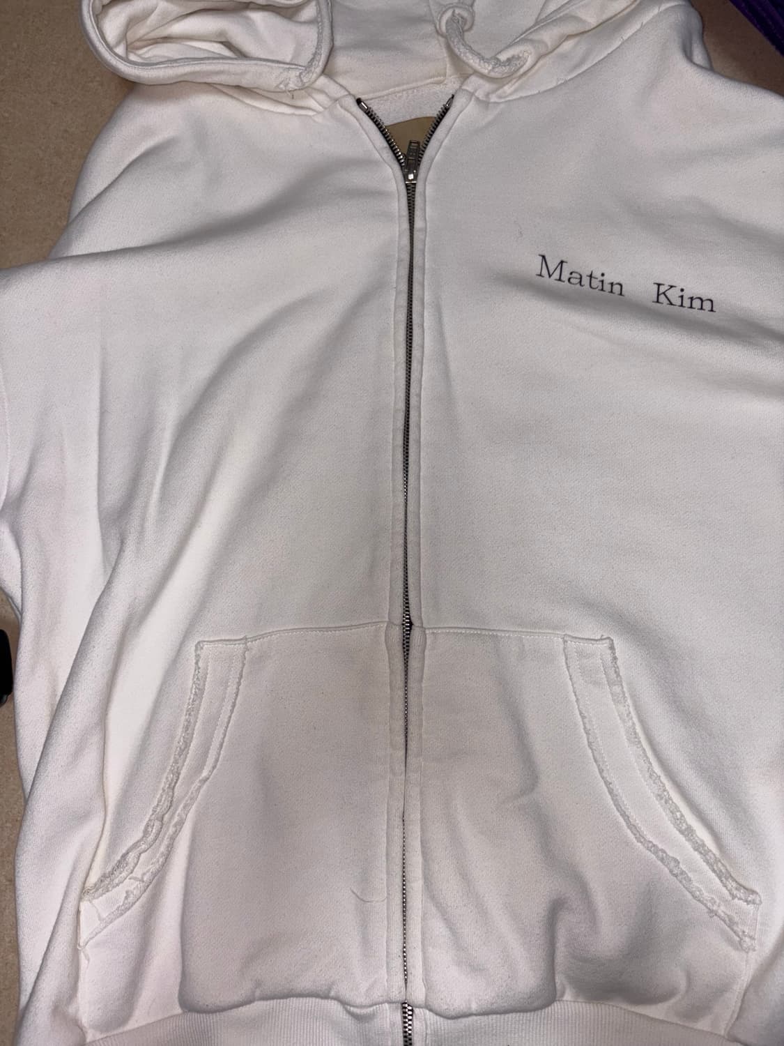마뗑킴 화이트 후드집업 상품이미지2