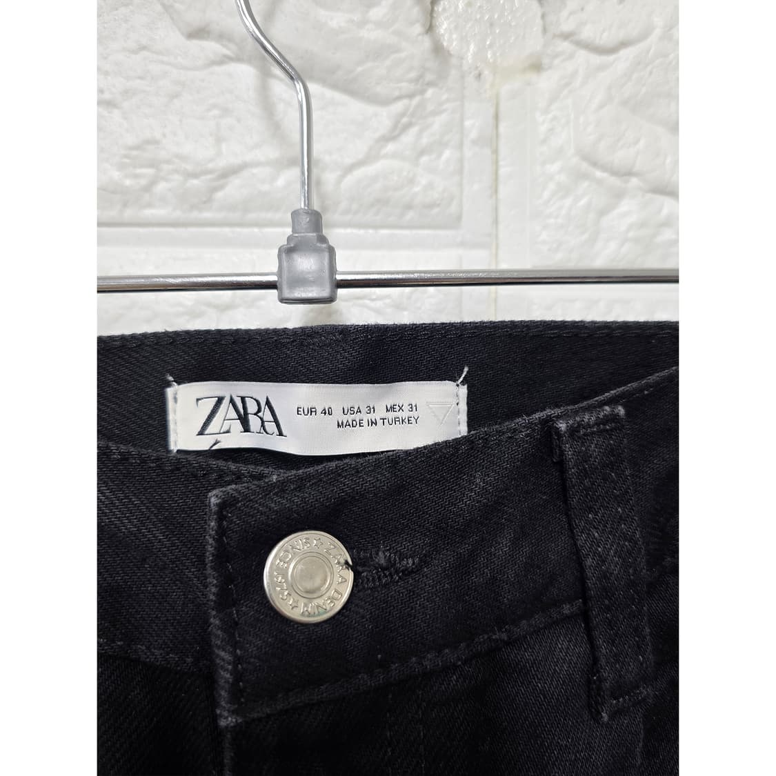 택포// 31인치 자라 ZARA 와이드핏 블랙데님 검정 청바지 상품이미지2