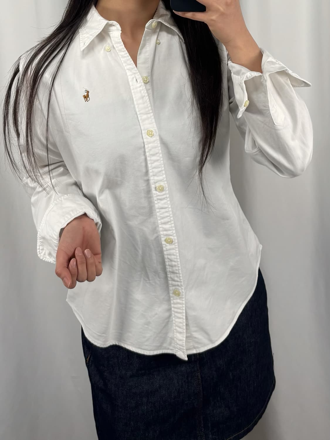 폴로 슬림핏 화이트 셔츠 상품이미지1