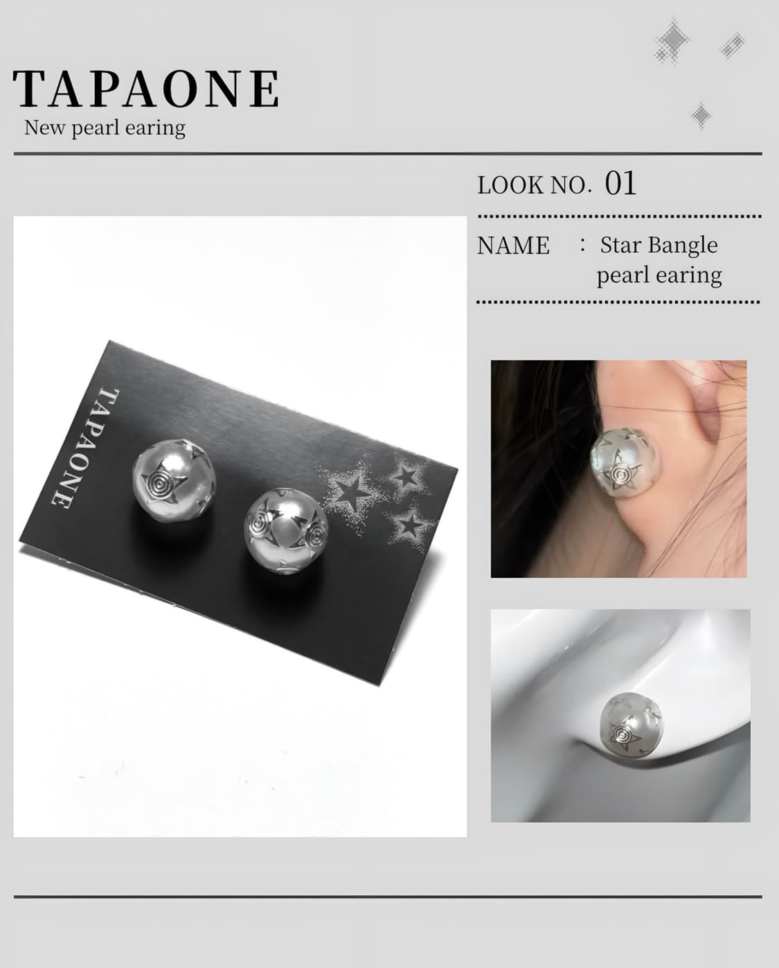 Star bangle pearl earing 상품이미지2