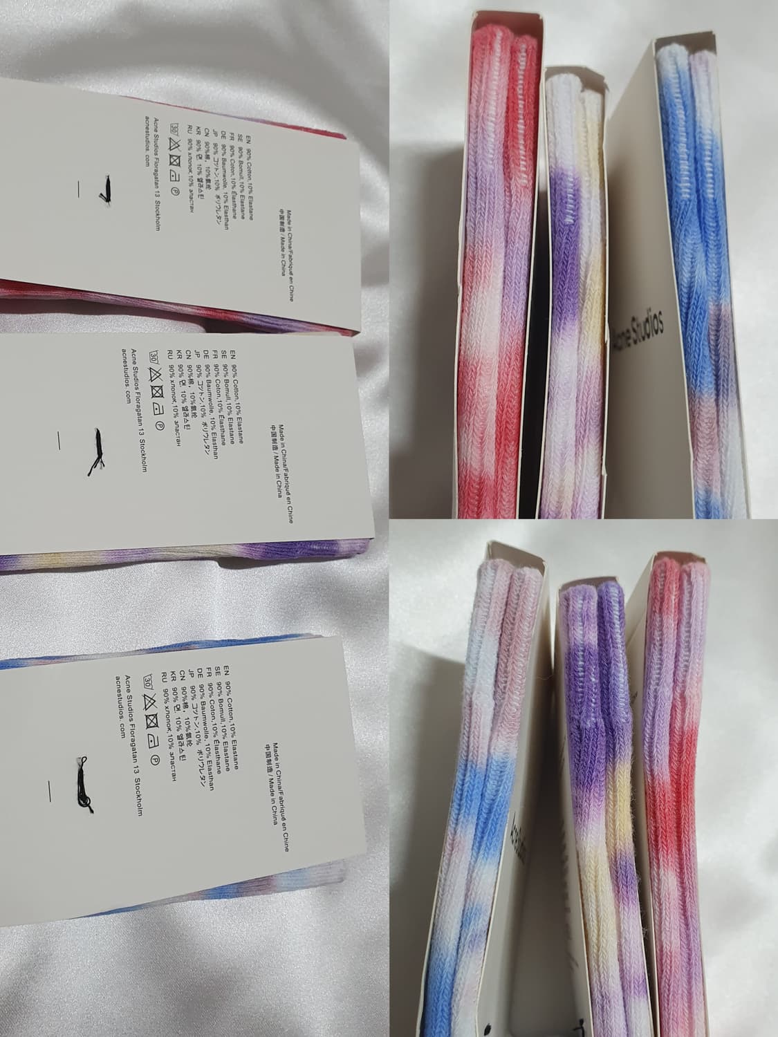 아크네 레드 퍼플 블루 물나염 타이다이 롱 삭스 무릎양말 긴양말 상품이미지10