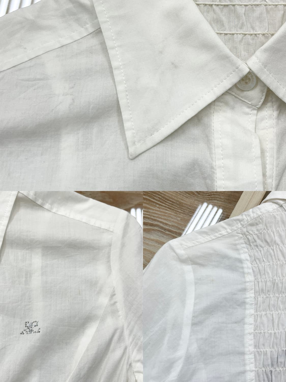 꾸레쥬 큐빅 로고 블라우스 상품이미지9