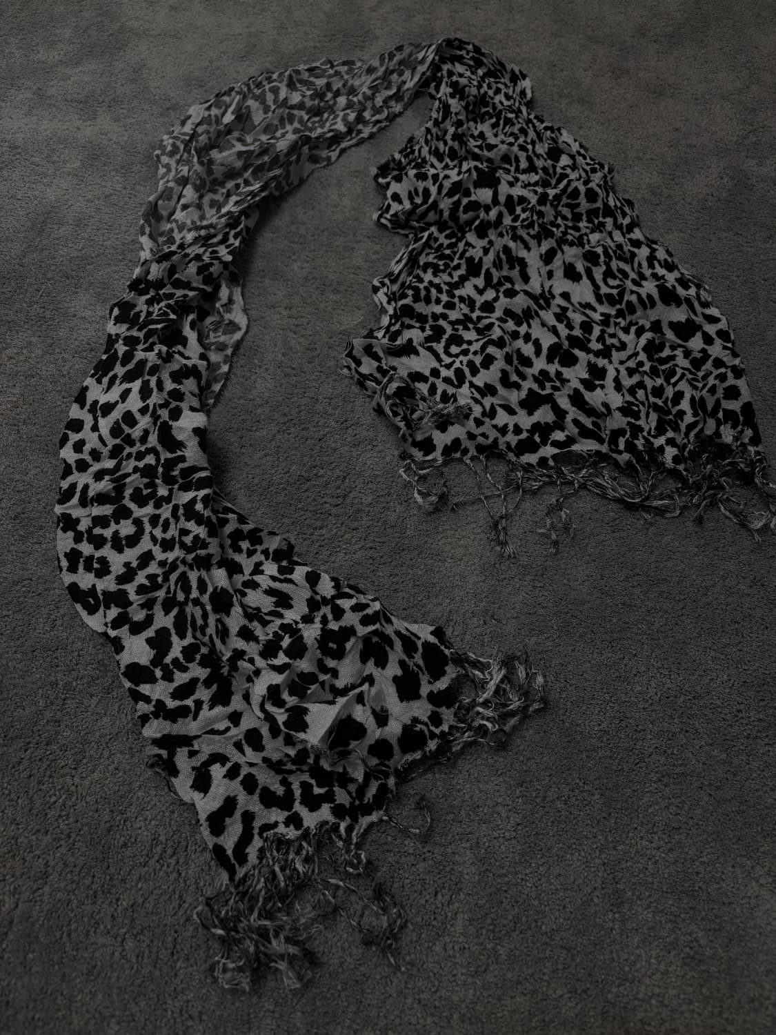 Vintage v-kei punk mood Leoprd scarfa 상품이미지3