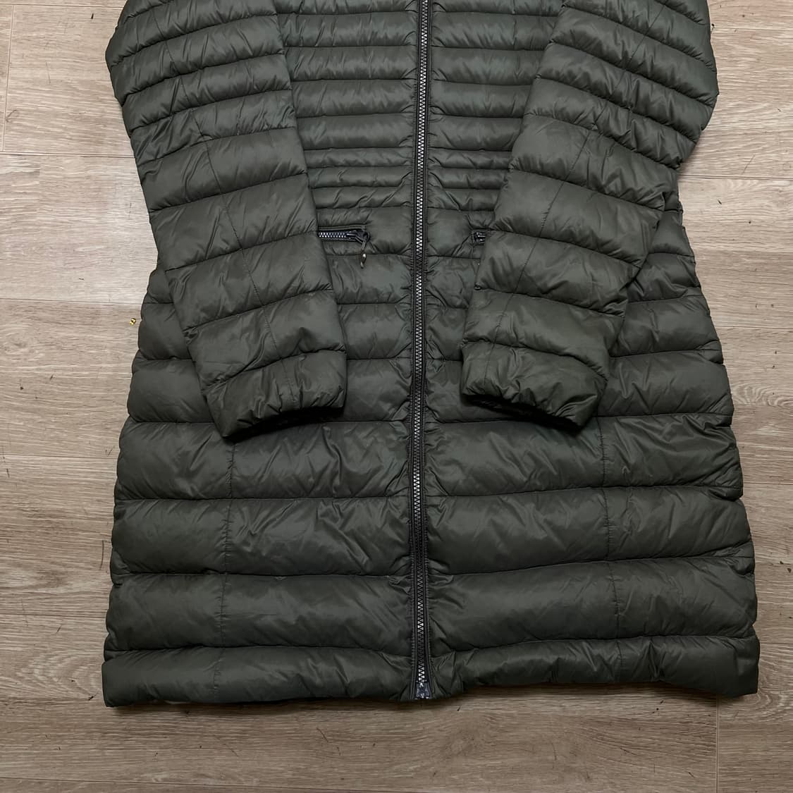 라푸마 여성 덕다운 후드 경량 롱패딩 점퍼 [라이트 카키] L/100 상품이미지3