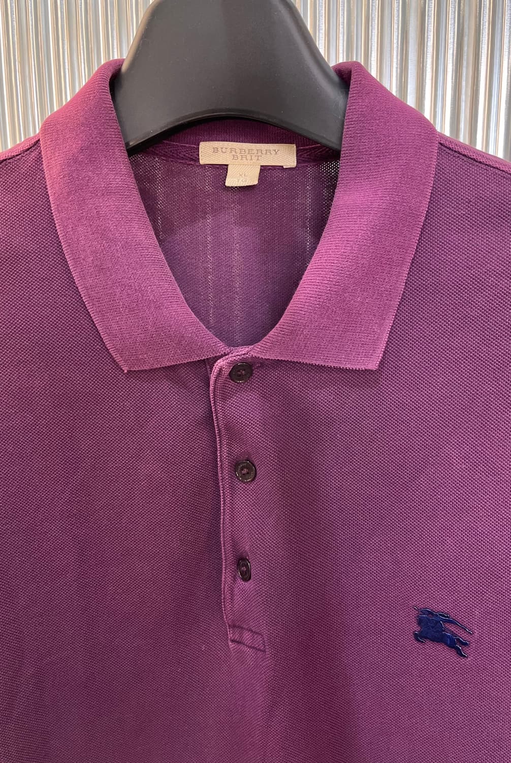 버버리 브릿 퍼플 피케 폴로 셔츠 XL 상품이미지3