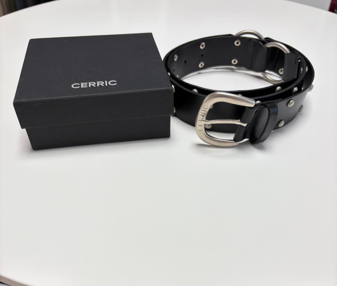 Cerric 세릭 TWO RING RIVET BELT BLACK 상품이미지6