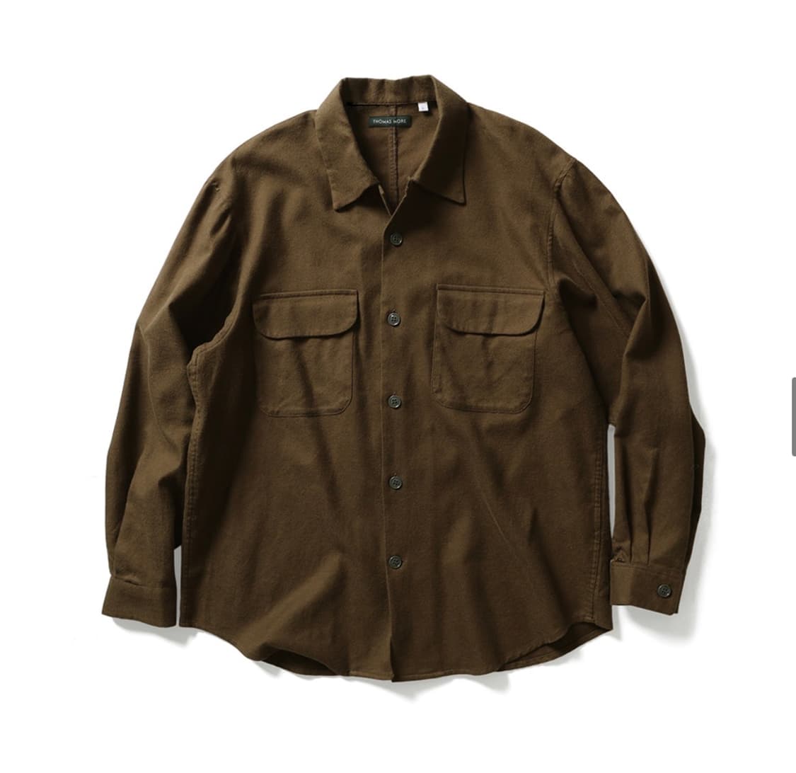 토마스모어 플란넬 셔켓 올리브카키 SW 상품이미지1