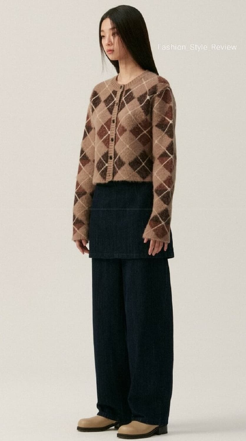 theopen product(더오픈프로덕트) 아가일 니트 가디건 상품이미지6