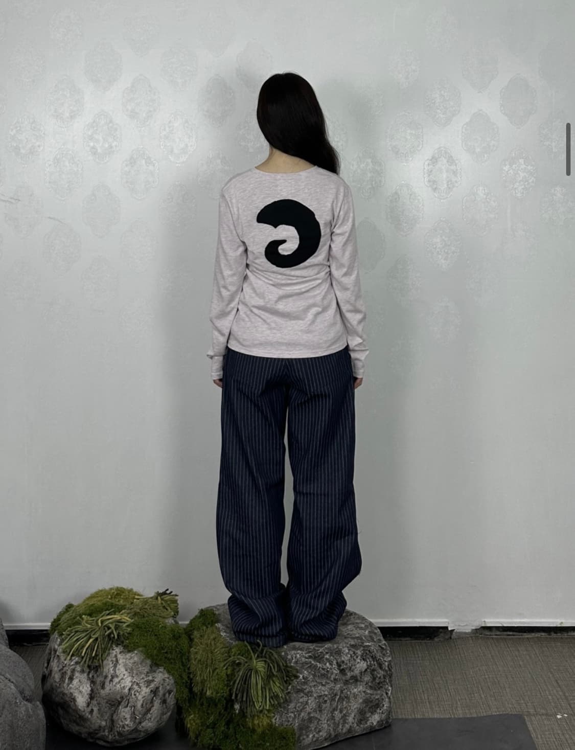 탄산마그네슘 혼 아플리케 롱슬리브 (라이트핑크) 우먼 상품이미지2