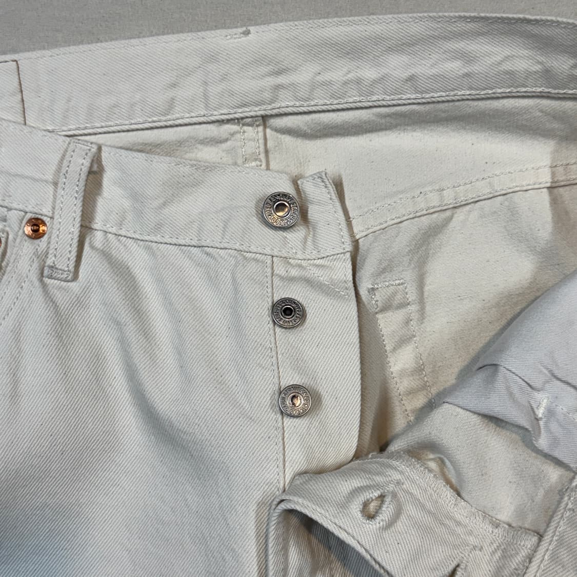 36inch) 리바이스 프리미엄 501 화이트진 데님 청바지 상품이미지8