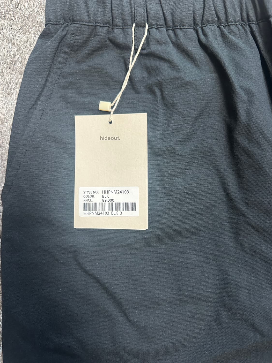 하이드아웃 모두 밴딩 바지 섬머 블랙 3 사이즈 상품이미지2