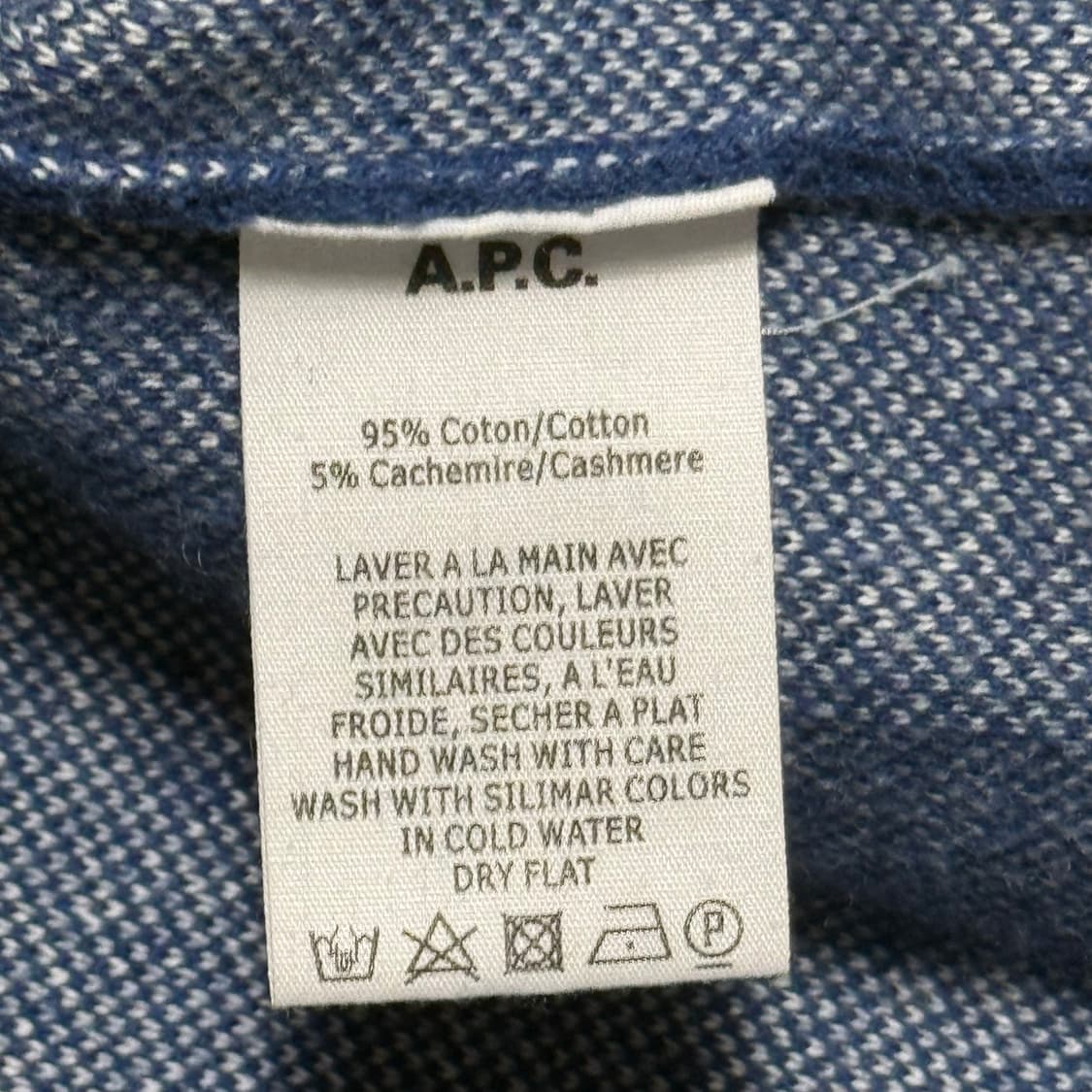 A.P.C. 블루 조슈아 캐시미어 혼방 니트 스웨터 상품이미지4