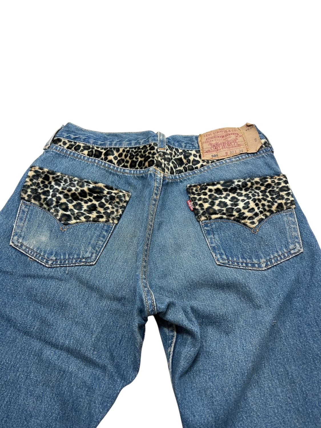 90s 리바이스 501 레오파드 커스텀 데님 상품이미지3