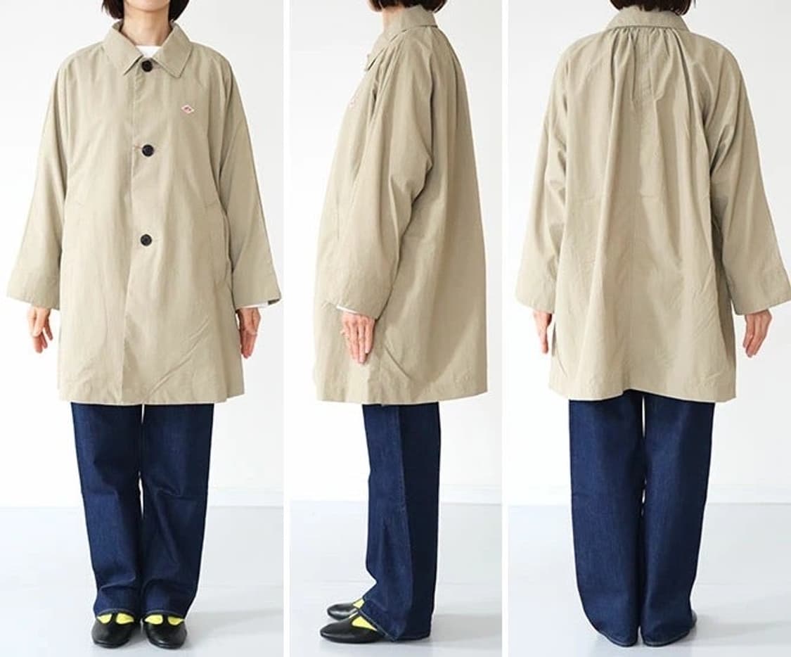 단톤 나일론 태서 돌먼 슬리브 하프코트 36 상품이미지5