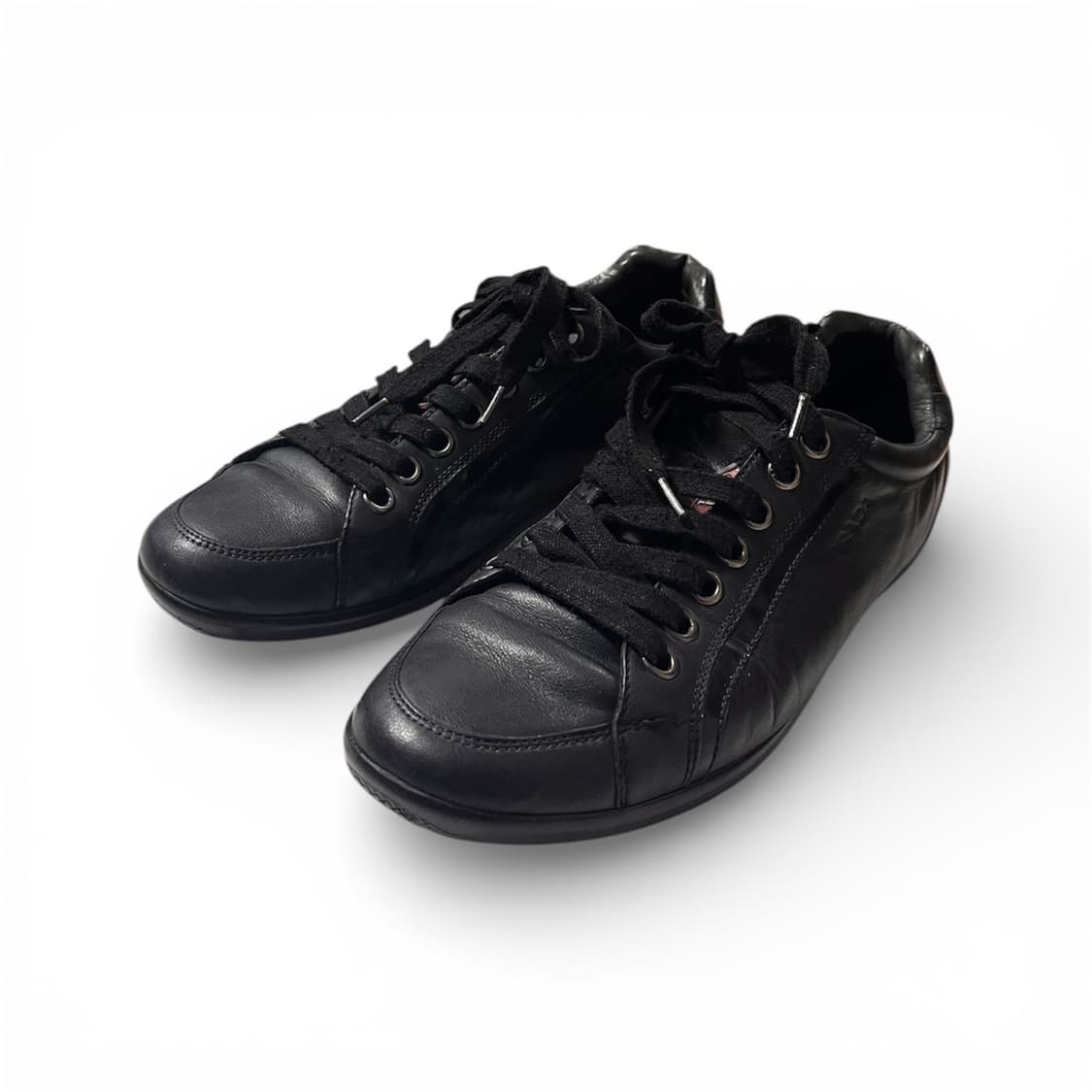 [270] 프라다 스포츠 아카이브 로고 블랙 레더 스니커즈 상품이미지1