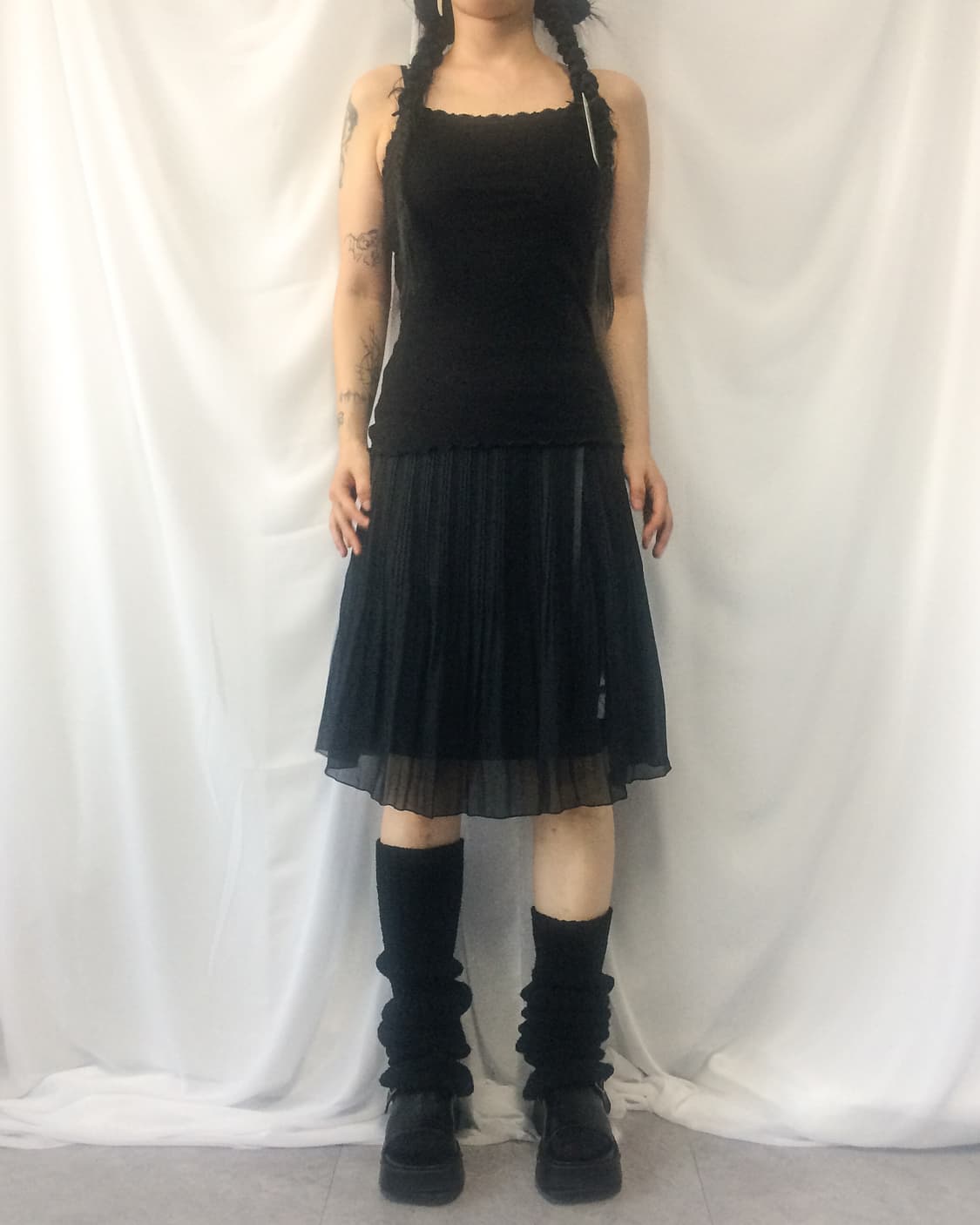 Lace ribbon ribbed sleeveless 상품이미지5
