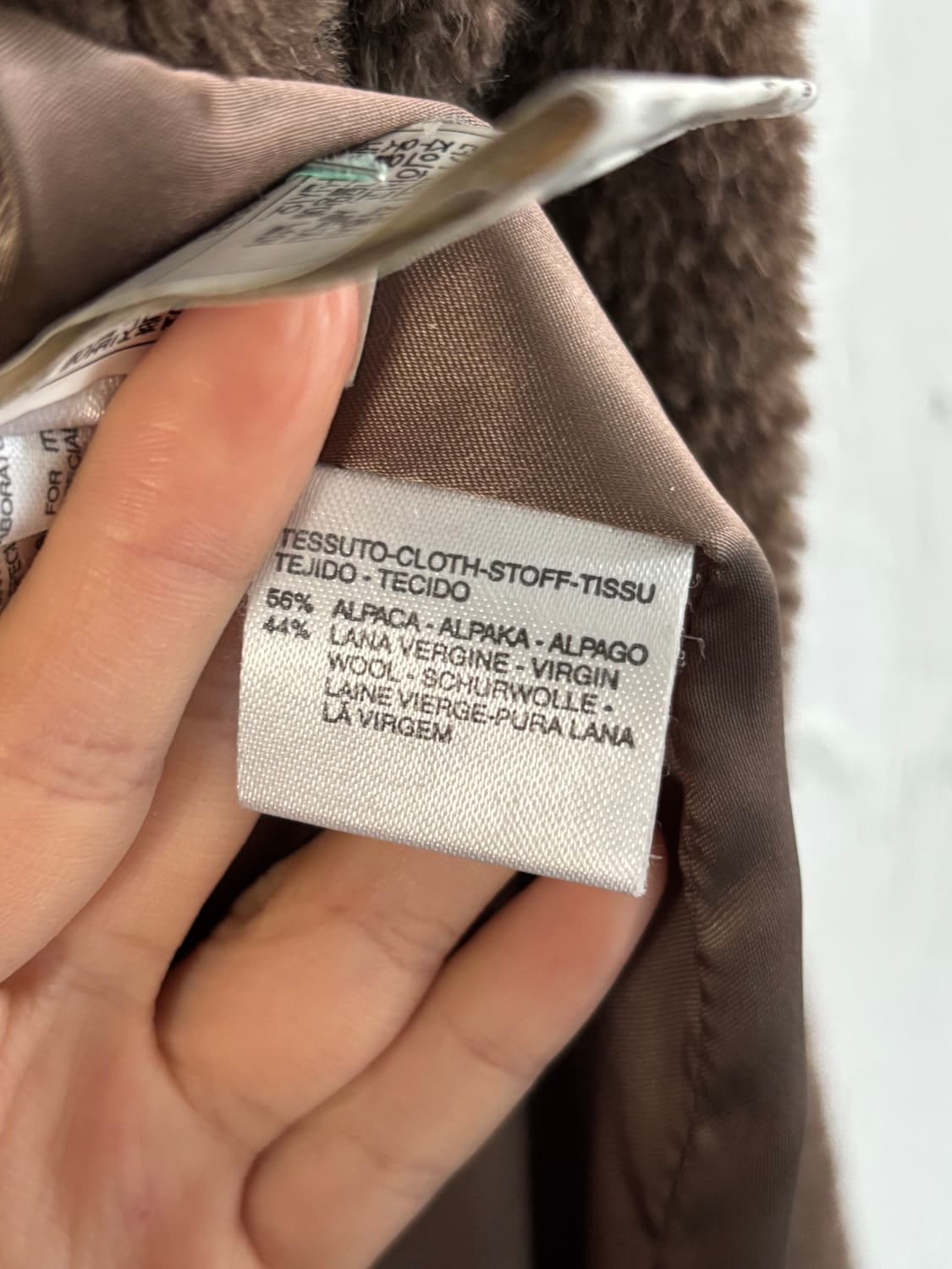 Max Mara 막스 마라 브라운 알파카 시어링 더플 롱코트 상품이미지8