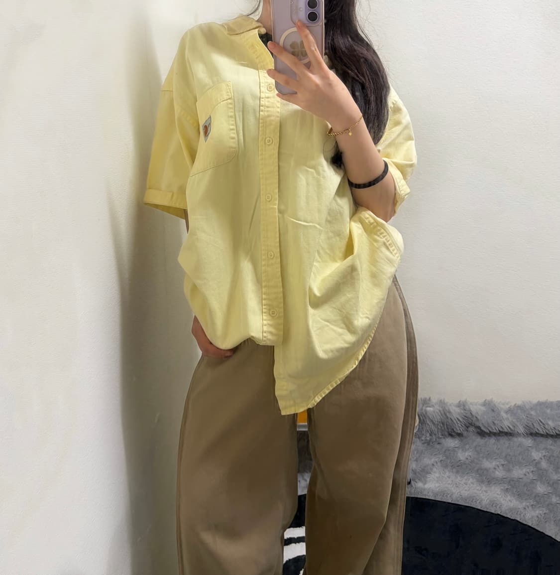 칼하트 y2k 아방핏 옐로우 셔츠(m) 상품이미지1