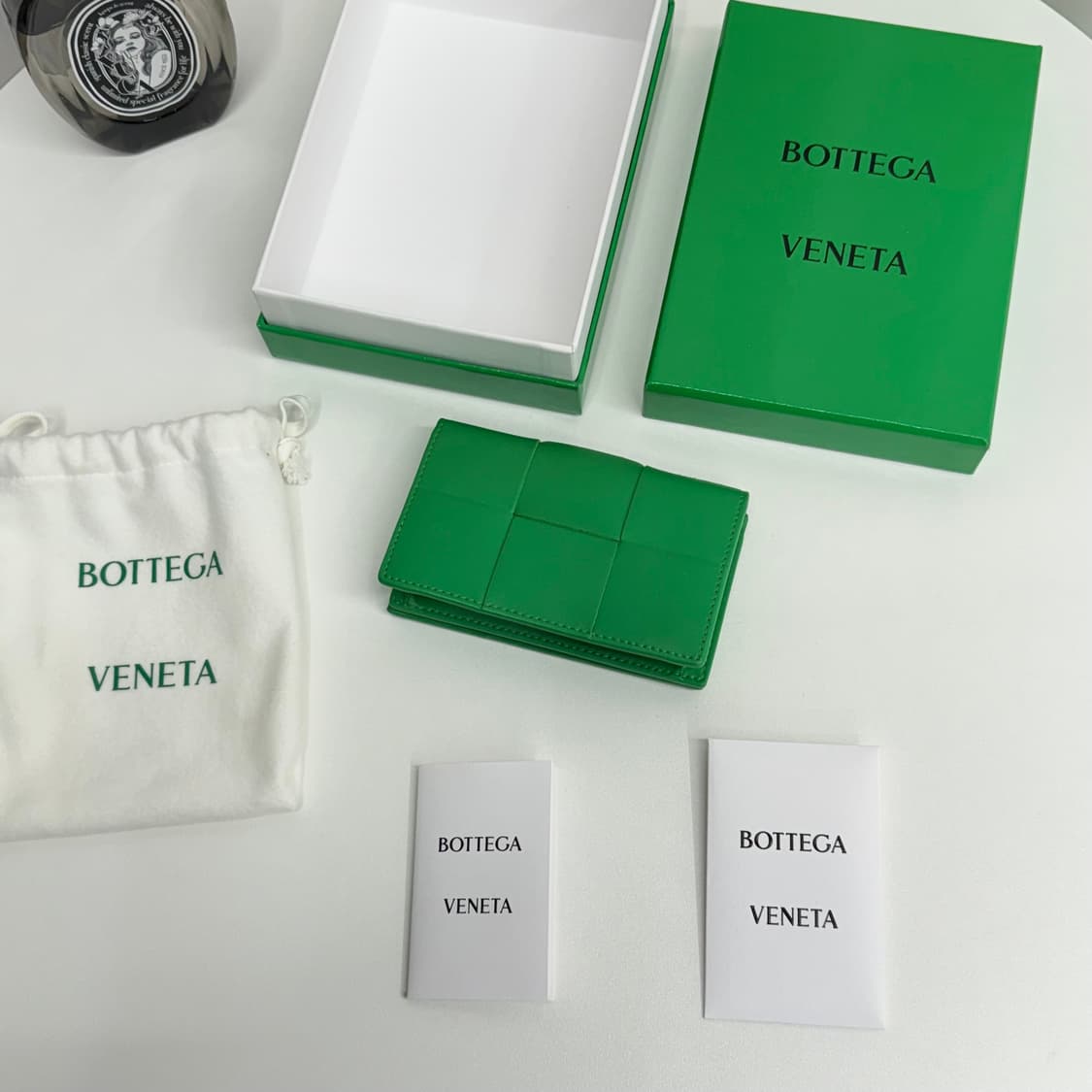 [풀박스] 보테가베네타 플랩 카드지갑 그린 상품이미지2