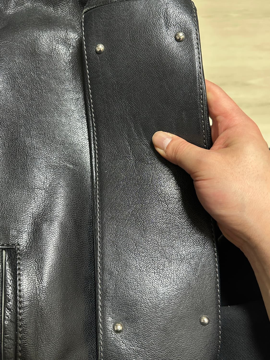 MARGARET HOWELL 마가렛호웰 레더 토트백 블랙 상품이미지5