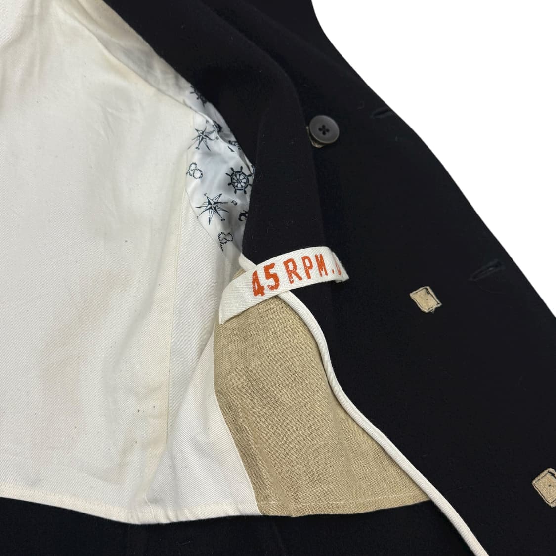 45rpm 블랙 울 캐시미어 혼방 피코트 숏코트 상품이미지8