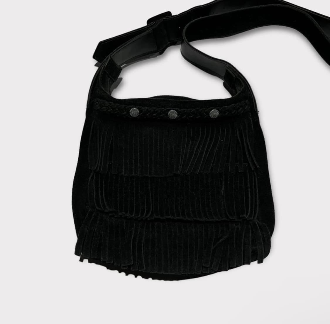 미네통카 프린지 크로스백-블랙 상품이미지1