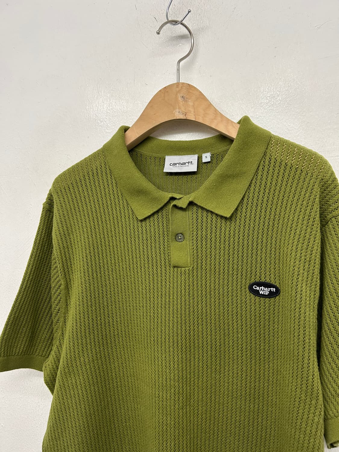 칼하트 WIP 올리브색 니트 반팔 폴로티 상품이미지1