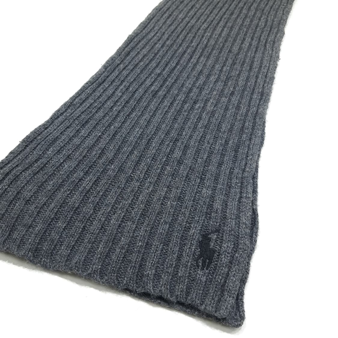 MX341 폴로 랄프로렌 그레이 리브드 램스울 니트 목도리 머플러 상품이미지3