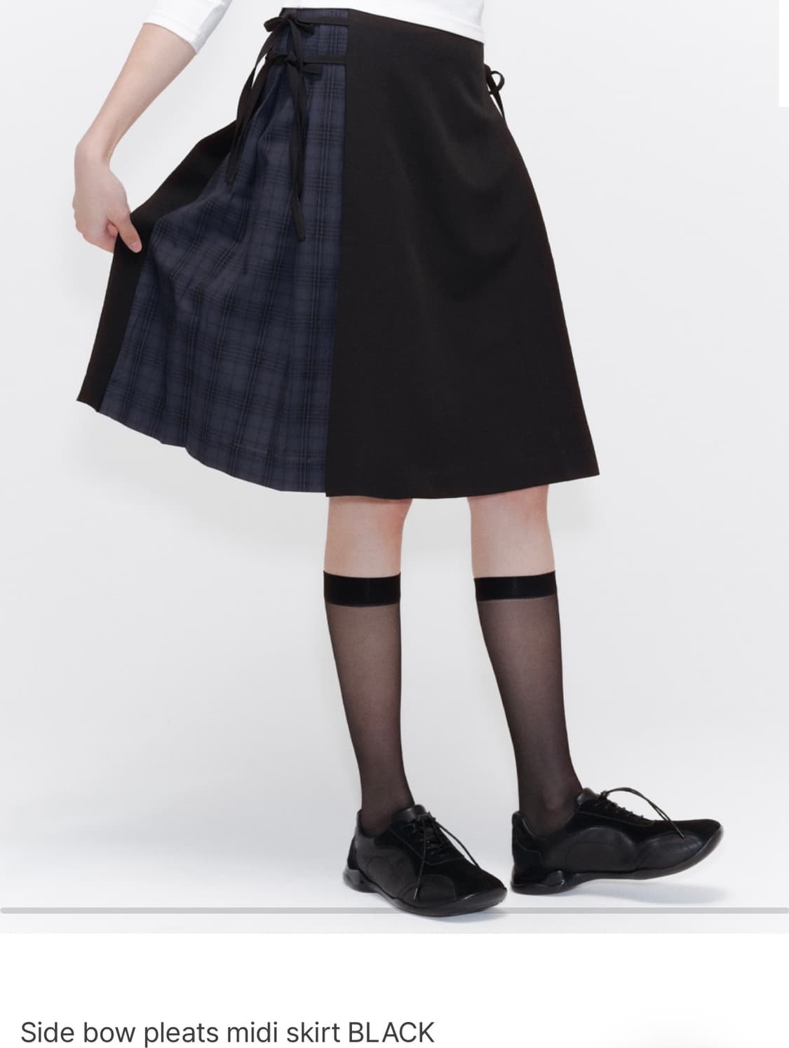 미세키서울 Side bow pleats midi skirt 상품이미지1