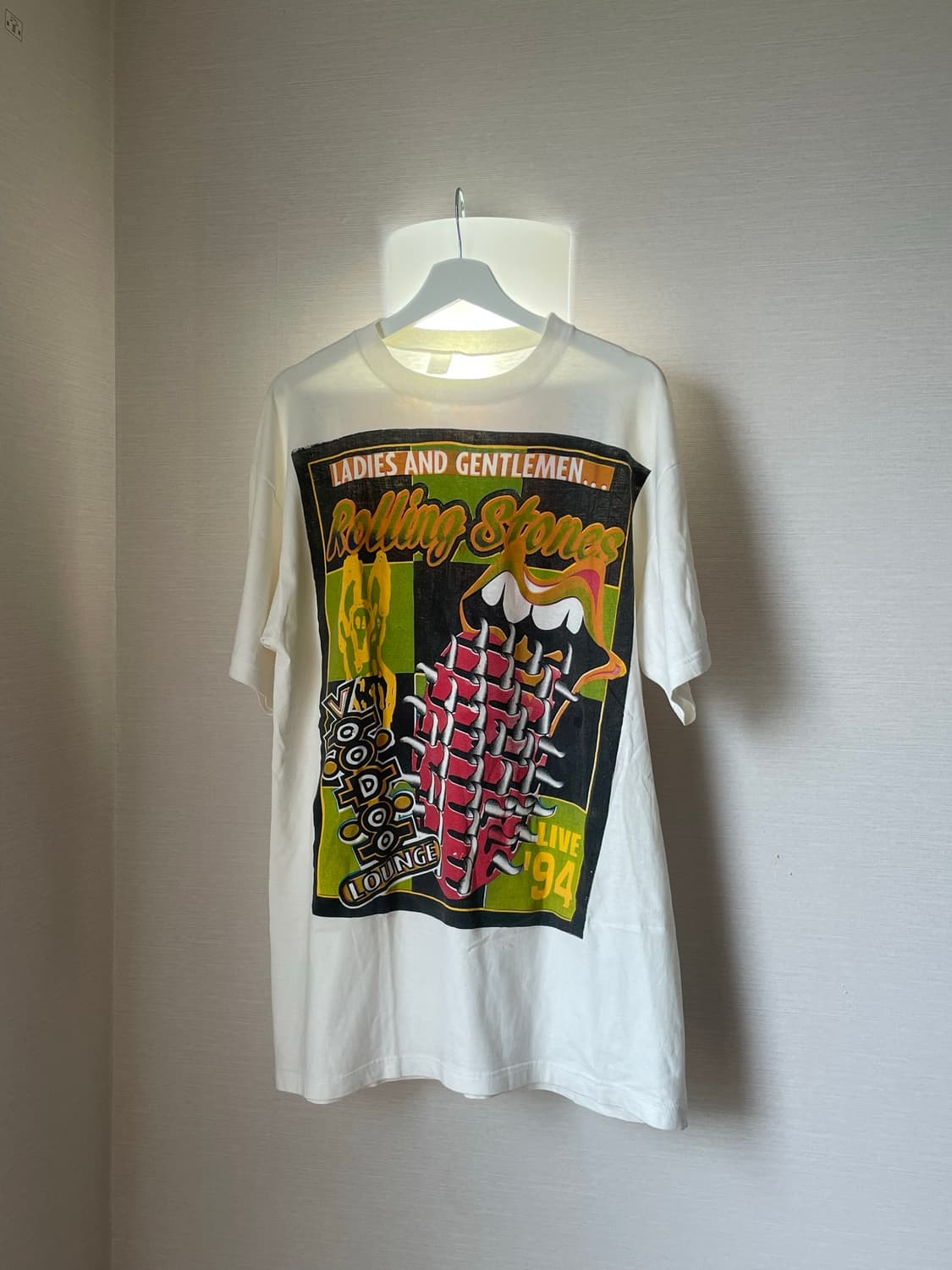 90s 빈티지 롤링스톤즈 부두라운지 스파이크 텅 부틀렉 밴드티 상품이미지2
