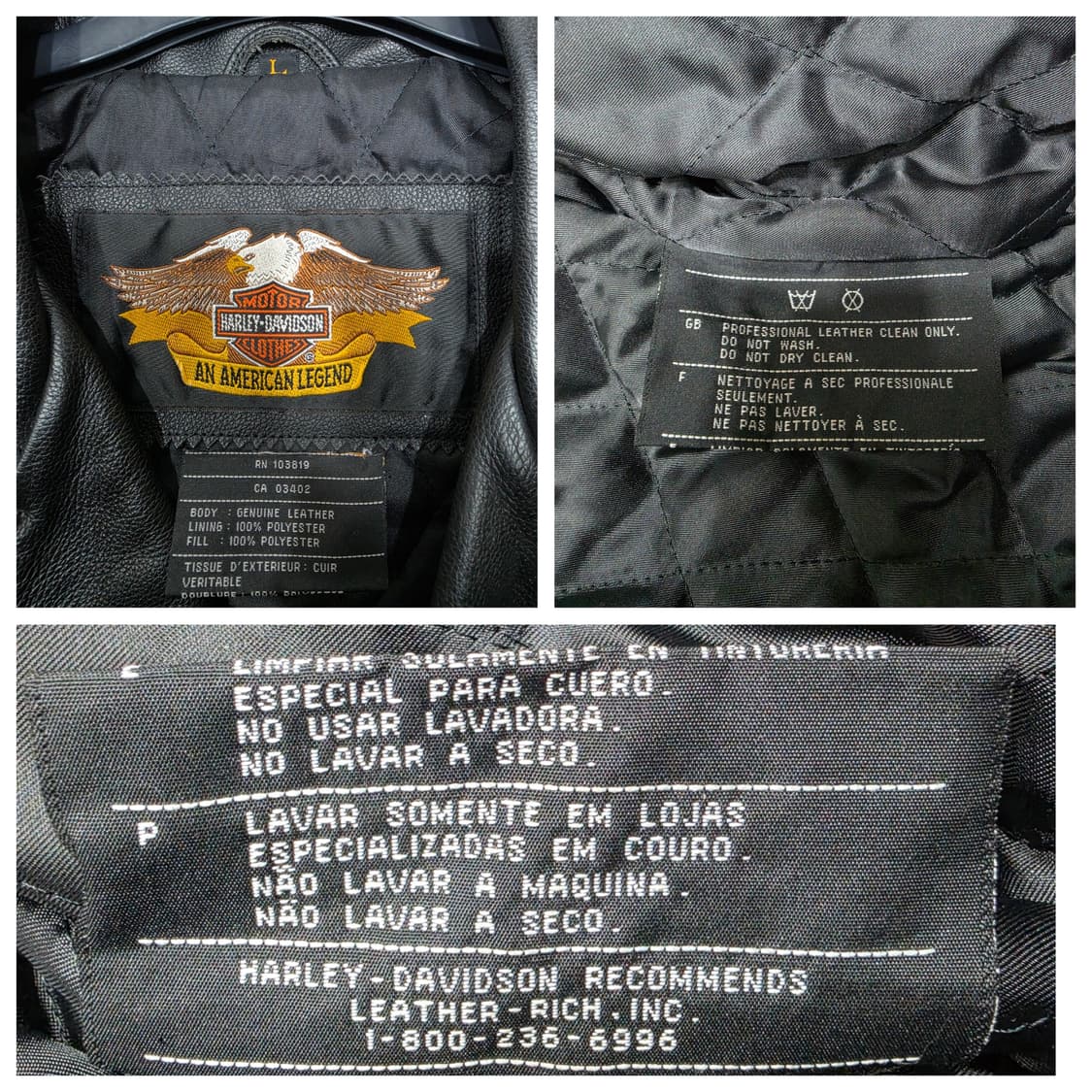 할리 데이비슨 이글 엠보 로고 레이스업 더블 라이더 자켓 가죽자켓 L 상품이미지10