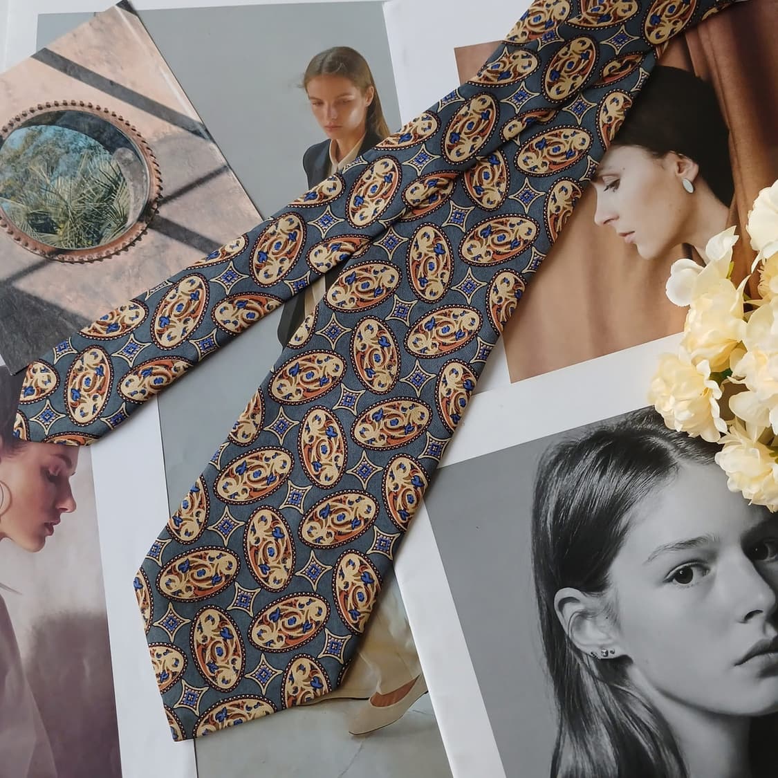 트루사르디 실크 페이즐리 오브제 넥타이 9.7cm A등급 A19128 상품이미지3