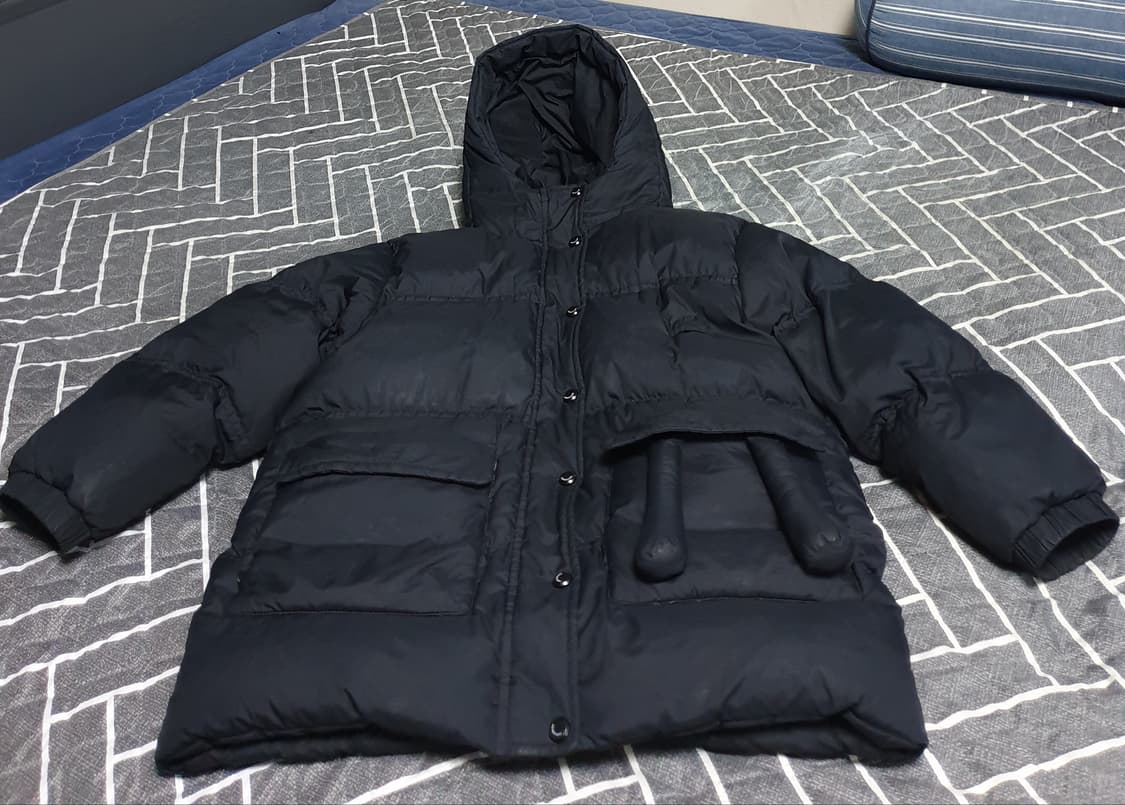 SFIT 덕화이버 다운 후드 패딩 블랙 (S) 상품이미지1