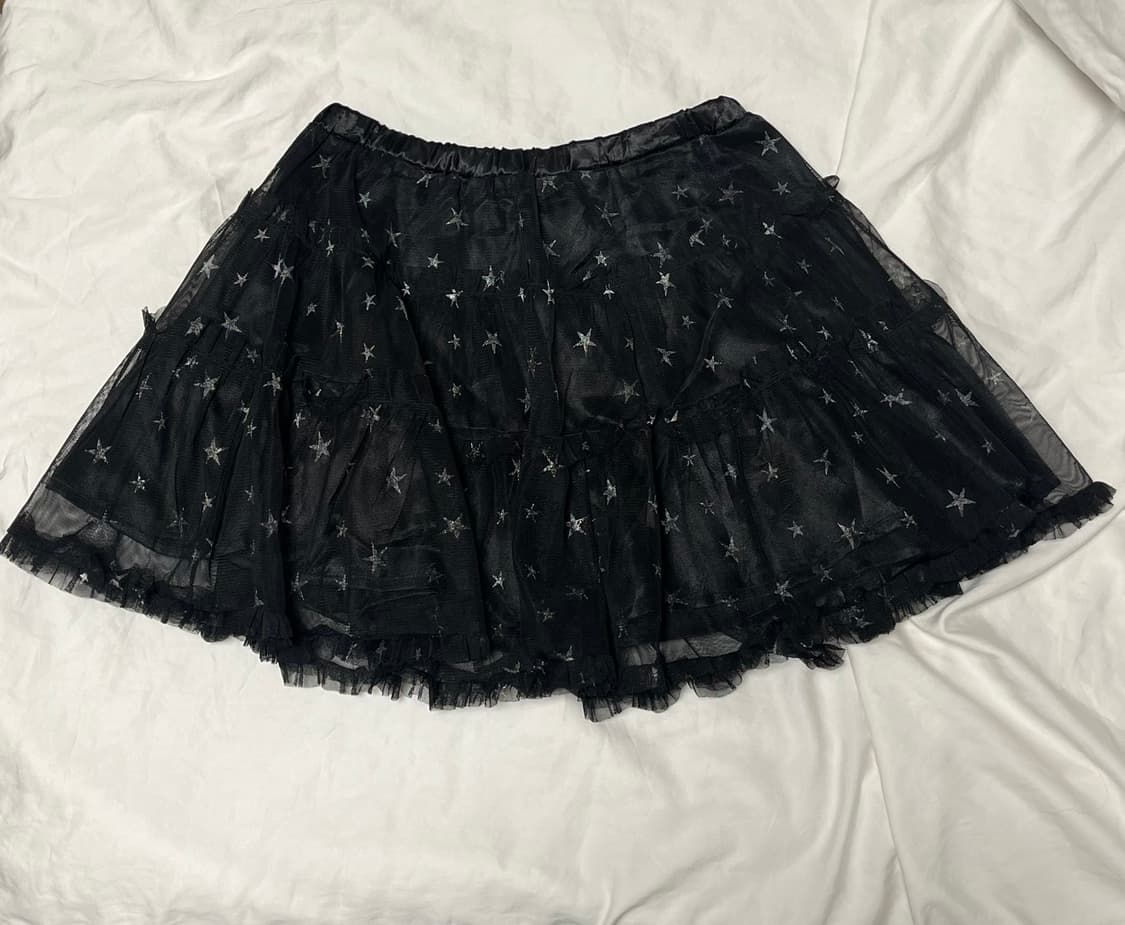 [키치 펑크] 블랙 별무늬 캉캉 스커트  상품이미지2