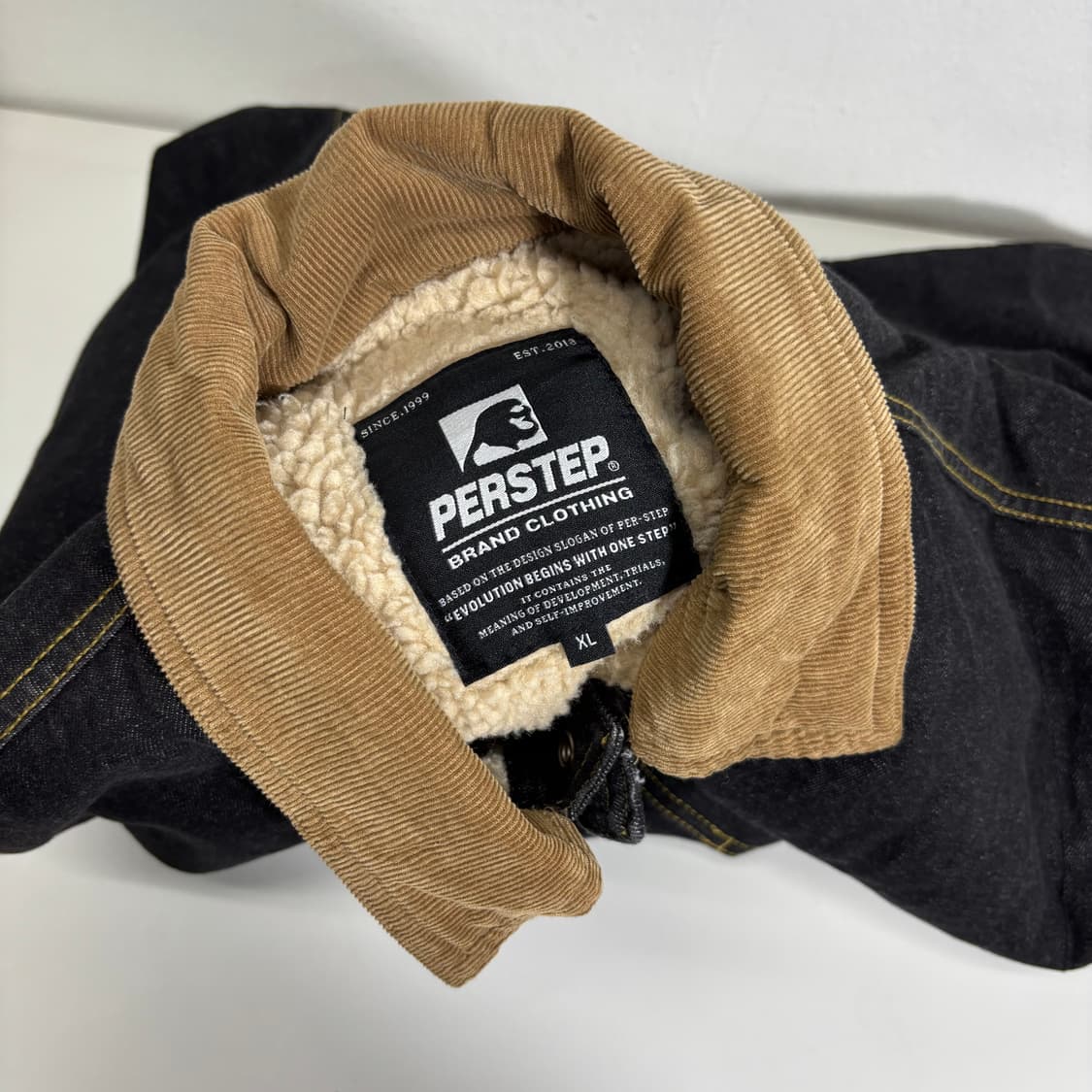 XL 퍼스텝 손목카라 양털안감 배색코듀로이 1세대 생지데님 쉐르파자켓 상품이미지4