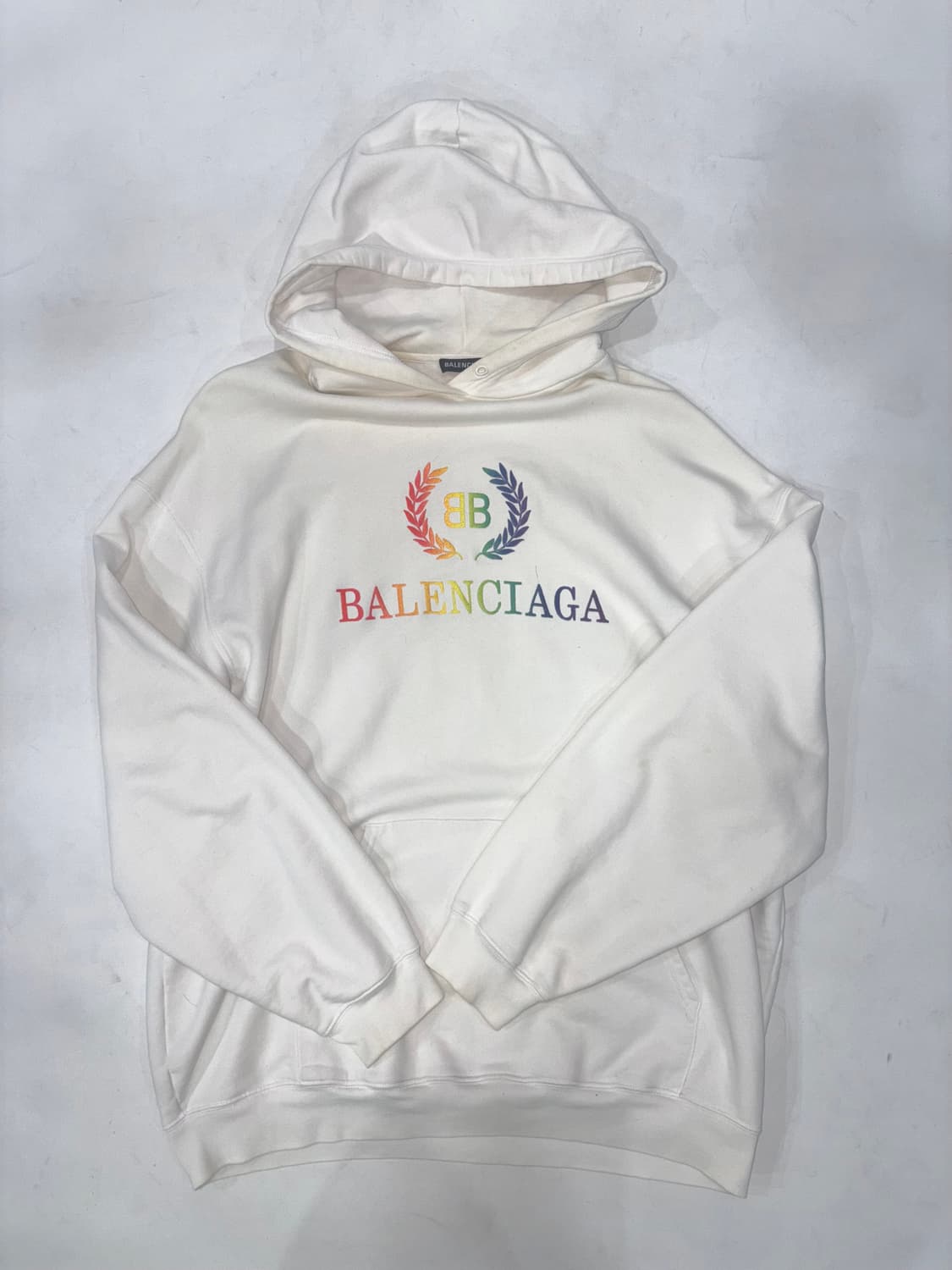 BALENCIAGA RAINBOW LOGO HOODIE WHITE 상품이미지2