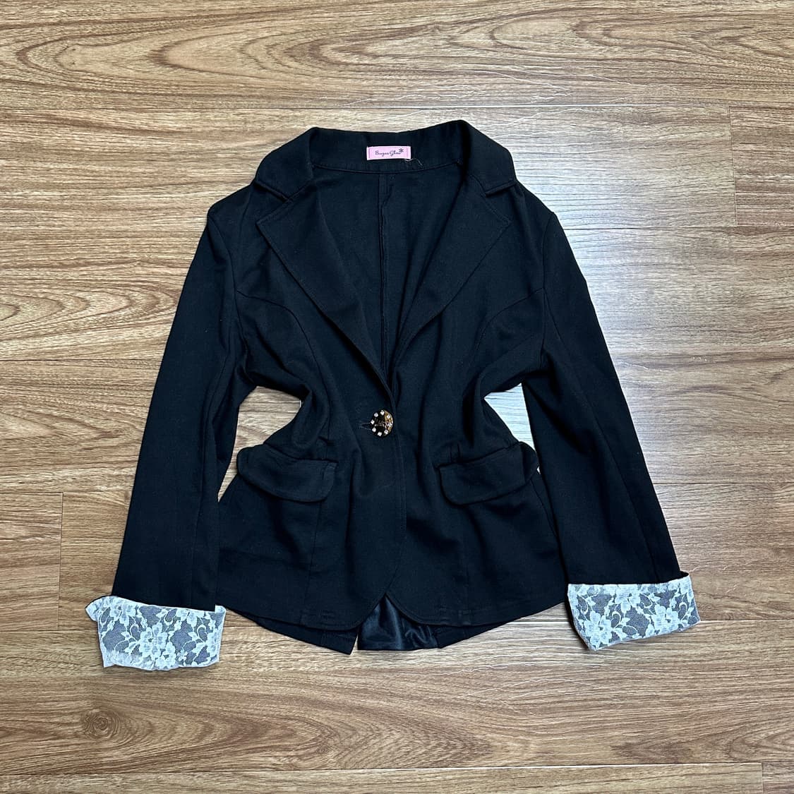 빈티지 블랙 마즈 리본 레이스 자켓 히메갸루 로걀 라떼 달천깔 슈가글로스 상품이미지1