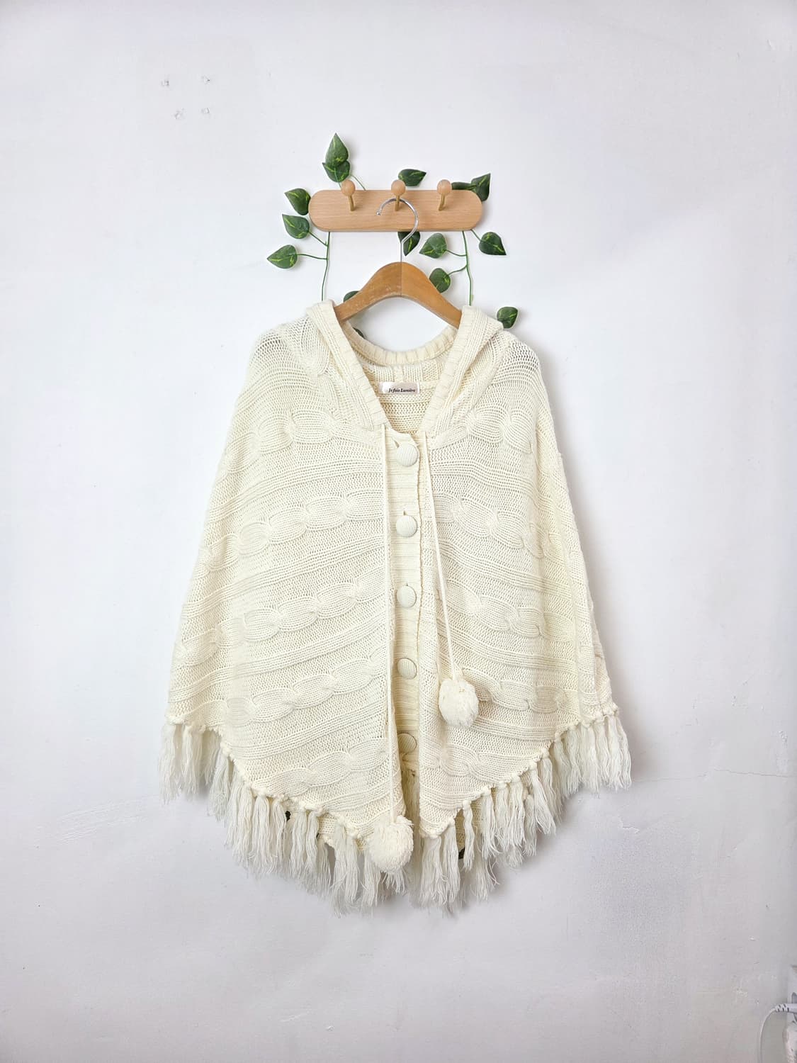 폼폼 후드 케이프 가디건 상품이미지1