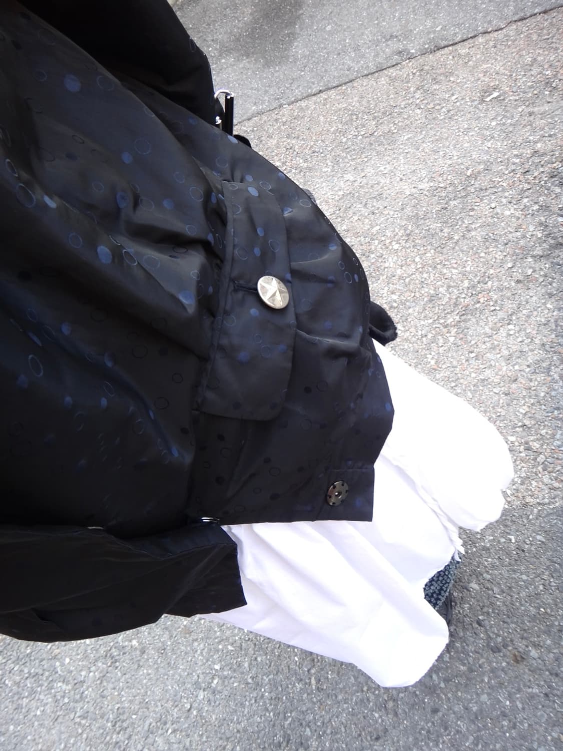 Dot glossy paded jacket / navy 상품이미지6